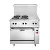 Vulcan 36in Electric Range w/4 French hotplates & 12in Griddle - 240v - EV36S-4FP12G240 