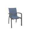 Grosfillex Sunset Comfort Blue Outdoor Stacking Armchair - 16 Per Set - UT009288 