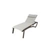 Grosfillex Sunset Beige Fabric Outdoor Stacking Chaise Lounge - 12 Each - UT075599 