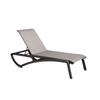 Grosfillex Sunset Gray Fabric Outdoor Stacking Chaise Lounge - 12 Each - UT740288 
