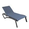 Grosfillex Sunset Blue Fabric Outdoor Stacking Chaise Lounge - 12 Each - UT741288 