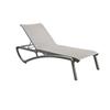 Grosfillex Sunset Gray Fabric Outdoor Stacking Chaise Lounge - 2 Each - UT047289 