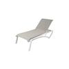 Grosfillex Sunset Beige Fabric Outdoor Stacking Chaise Lounge - 2 Each - UT247096 