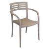 Grosfillex Vogue French Taupe Indoor/Outdoor Stacking Chair - 4 Per Set - US336181 