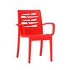 Grosfillex Essenza Red Resin Outdoor Stacking Armchair - 16 Per Set - US118414 
