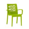 Grosfillex Essenza Green Resin Outdoor Stacking Armchair - 16 Per Set - US118152 