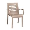 Grosfillex Essenza Taupe Resin Outdoor Stacking Armchair - 16 Per Set - US118181 