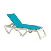 Grosfillex Jamaica Beach Turquoise Outdoor Folding Chaise - 16 Per Set - UT878241 