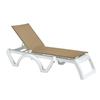 Grosfillex Jamaica Beach Beige Outdoor Folding Chaise - 16 Per Set - UT878552 
