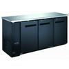 Falcon Food Service Black Three-Section Reach-In Back Bar Refrigerator - ABB-90-27 