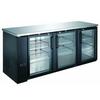 Falcon Food Service 90in Glass Door Back Bar Cooler with Black Coated Exterior - ABB-90G-27 