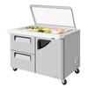 Turbo Air 48in Mega Top Sandwich Salad Prep Table With Glass Lid - TST-48SD-18-D2R-N-GL 