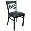 Falcon Food Service Black Metal Frame Cross Back Indoor Side Chair - CH-11 