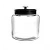 Anchor Hocking Montana 96oz Glass Jar with Black Metal Lid - 2 Per Case - 96712AHG17 