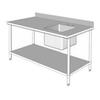 GSW USA WT-PS3048R 48in x 30in 16 Gauge Stainless Steel Work Top with Prep Sink 