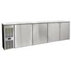 Glastender 108in x 24in Stainless Steel Underbar 4 Section Refrigerator - C1FL108-UC 