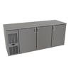Glastender 72in x 24in Stainless Steel Back Bar 3 Section Refrigerator - C1FL72 