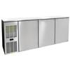 Glastender 72inx24in Stainless Steel Undercounter 3 Section Refrigerator - C1FL72-UC 