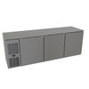 Glastender 84inx24in Stainless Steel Undercounter 3 Section Refrigerator - C1FL84-UC 