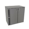 Glastender 36in x 24in Stainless Steel Back Bar 2 Section Refrigerator - C1SB36 