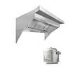 North American Kitchen Solutions 12ft x 30in Low Ceiling Sloped Front Tempered Exhaust Hood - EXH0012LB-PSP-TEMP 