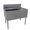 Glastender 36in x 24in Stainless Steel Two Comp Underbar Sink - DSB-36L-S 