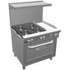 Southbend Ultimate 36in Gas 4 Burner Range with 12in Left Manual Griddle - 4363C-1G 