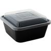 International Tableware, Inc 16oz BPA Free Plastic Disposable Black Square Container - TG-PP-16-S 