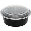 International Tableware, Inc 32oz BPA Free Plastic Disposable Black Round Container - TG-PP-32-R 