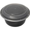 International Tableware, Inc 48oz BPA Free Plastic Disposable Black Round Container - TG-PP-48-R 