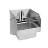 Glastender 14inx15in Stainless Steel Underbar Hand Sink with Side Splashes - WH-14-S 