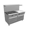 Southbend Ultimate 60in 6 Non-clog Burner Range with 24in Raised Griddle - 4602AD-2RR 