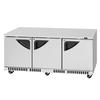 Turbo Air 72in 17.6cuft Three-Section Undercounter Refrigerator - TUR-72SD-FB-N 