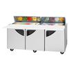 Turbo Air 72in Wide 23cuft 18 Pan Sandwich Salad Prep Table - TST-72SD-18-N 