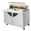 Turbo Air 48in 18 Pan Mega Top Sandwich Salad Prep Table With Clear Lid - TST-48SD-18-N-CL 