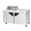 Turbo Air 60in 12 Pan Mega Top Sandwich Salad Prep Table With Clear Lid - TST-60SD-12M-N-CL 