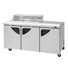 Turbo Air 72in 12 Pan Sandwich Salad Prep Table With Clear Top - TST-72SD-12S-N-CL 