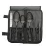 Mercer Culinary 8-Piece Plating Spoon Set with Heavy Duty Storage Roll - M35156BK 