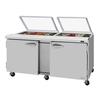 Turbo Air 72in 18 Pan Sandwich Salad Prep Table With Glass Lids - PST-72-N-GL 