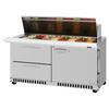 Turbo Air 60in 24 Pan Mega Top Sandwich Salad Prep Table With Drawers - PST-60-24-D2R(L)-FB-N 