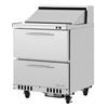 Turbo Air 27.5in Two Drawer 8 Pan Sandwich Salad Prep Table - PST-28-D2-FB-N 