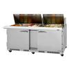 Turbo Air 72in 30 Pan Mega Top Sandwich Salad Prep Table - PST-72-30-FB-N 