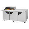 Turbo Air 72in 15 Pan Mega Top Sandwich Salad Prep Table Work Station - TST-72SD-15M-N-SL(-LW) 