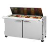 Turbo Air 60in 24 Pan Mega Top Sandwich Salad Prep Table With Flat Lids - PST-60-24-N-FL 