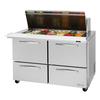 Turbo Air 48.25in Four Drawer 18 Pan Mega Top Sandwich Salad Prep Table - PST-48-18-D4-N 