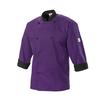Mercer Culinary M60018PUBXS Millenia Air Series Purple 3/4 Sleeve Chef Coat - X-Small 