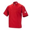 Mercer Culinary M60019RDXS Millenia Air Series Red Short Sleeve Chef Coat - X-Small 