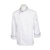 Mercer Culinary M62020WRBS Renaissance Men's White Long Sleeve Chef Jacket - S 