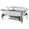 TableCraft 9qt Fuel Round Chafer Dish with Slow-Closing Hinged Cover - CW40175 