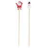 TableCraft Bamboo Decorative Snowman & Santa Picks - Pack of 100 - 12144 